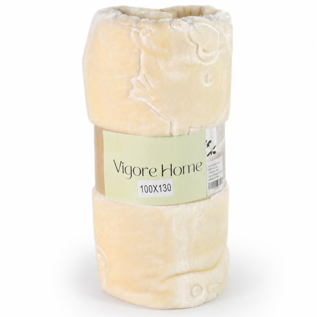 Manta beige texturizada para cuna vigore, 100 × 130 cm
