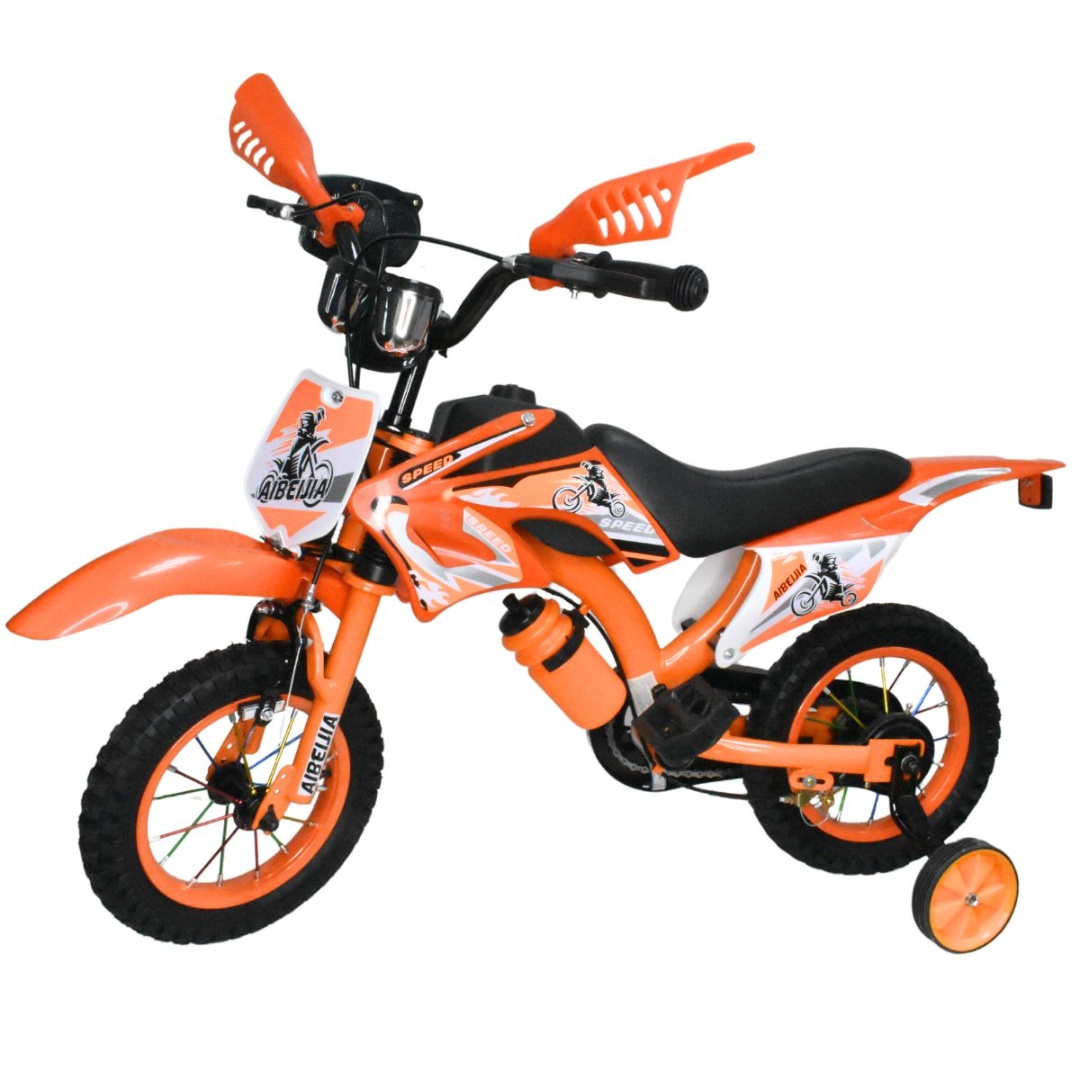 Bici moto rodado 12" con caramañola naranja