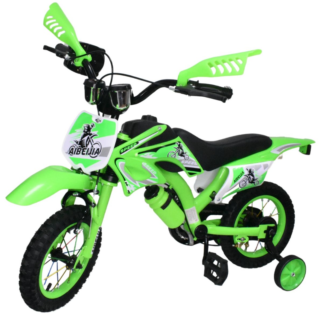 Bici moto rodado 12" con caramañola verde