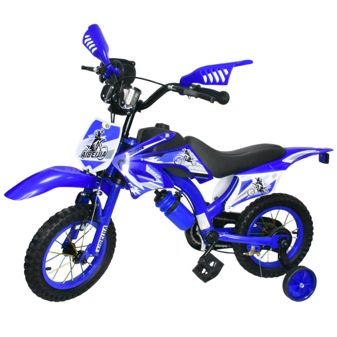Bici moto rodado 16" con caramañola, azul
