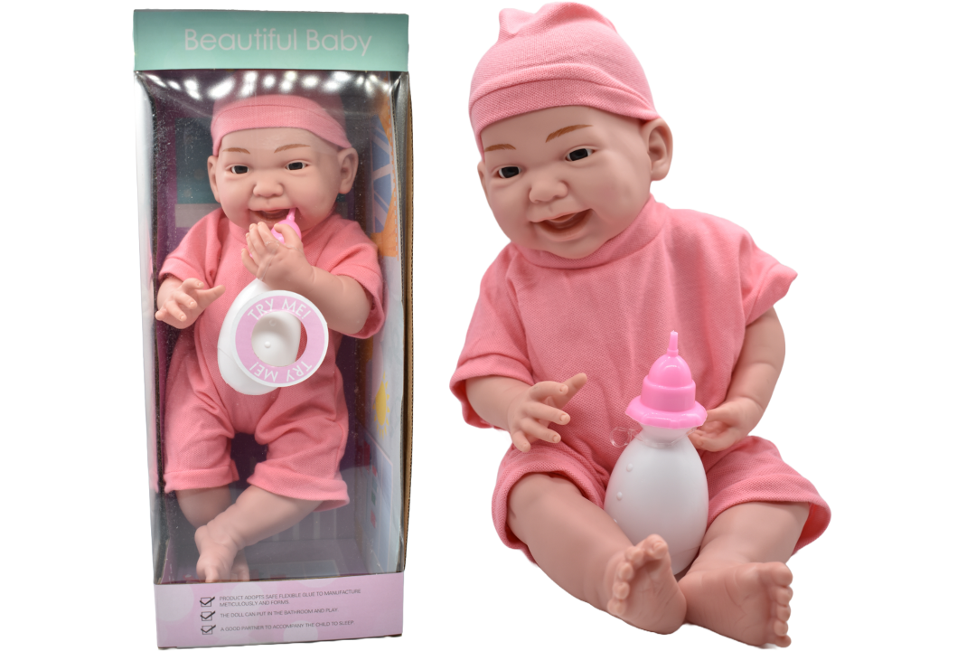 Bebé realista con mamadera, 38 × 15,8 cm