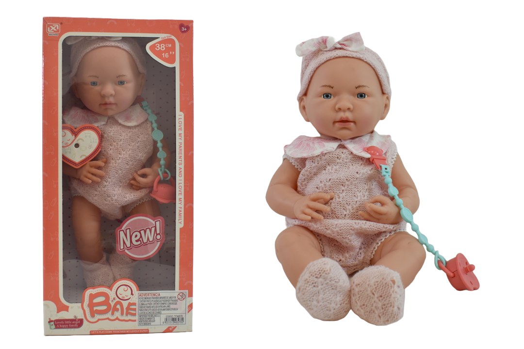 Bebé realista con sonidos, 38 cm