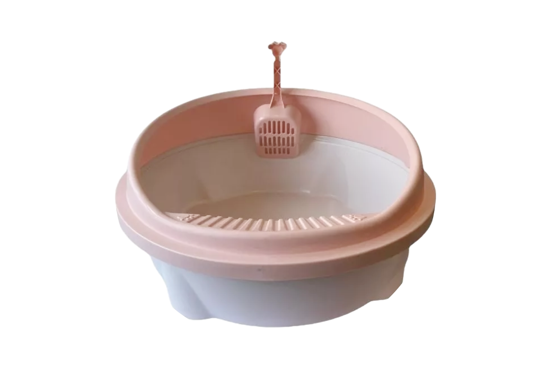 Arenero circular para gato con pala, 48 × 45 cm
