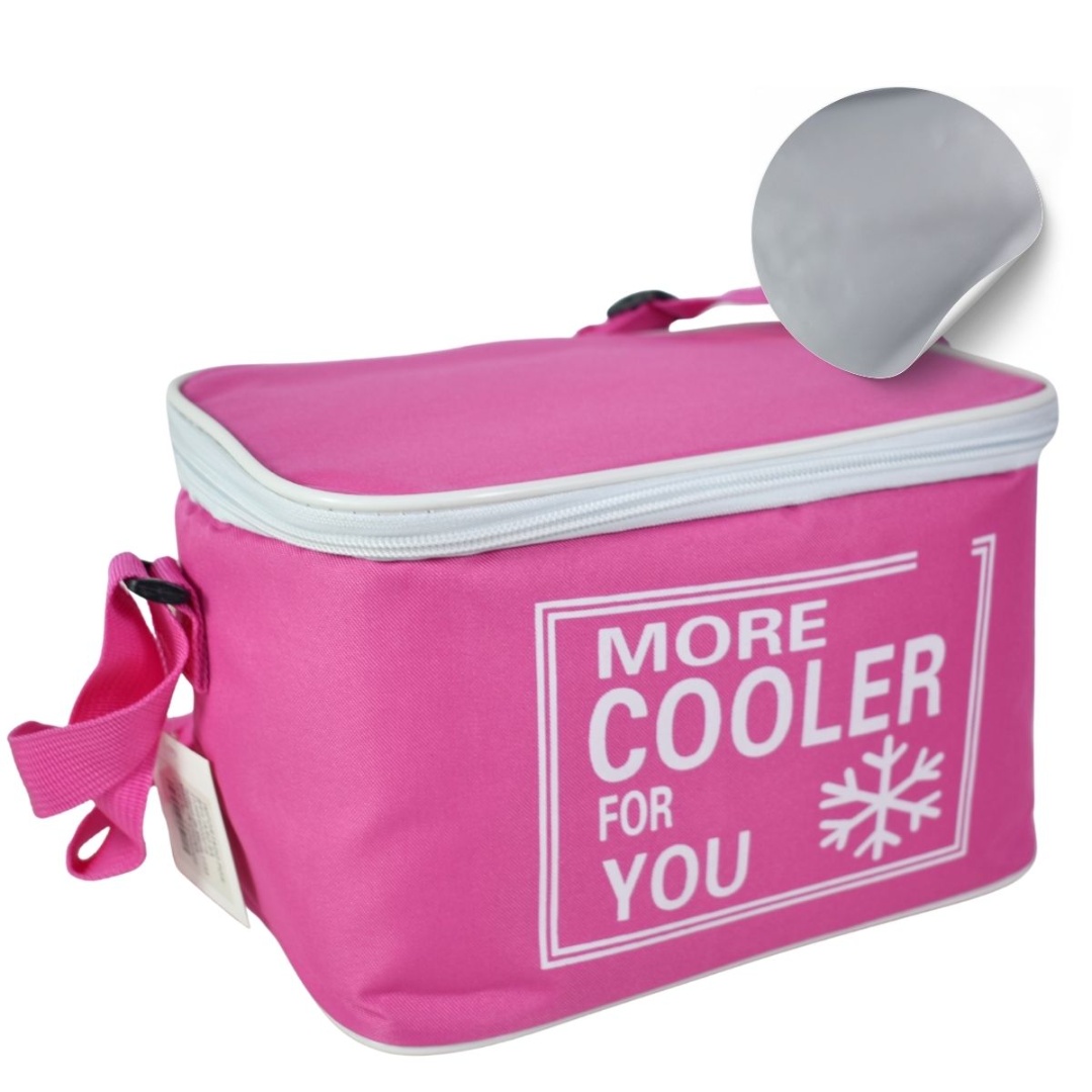 Bolso térmico aislante de tela de poliéster Oxford rosado, 5 L