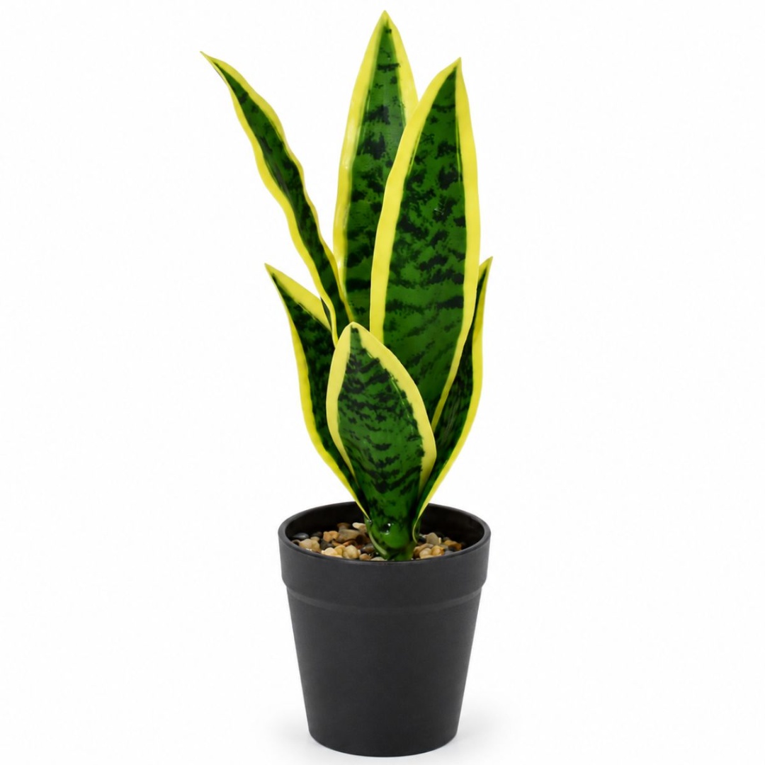 Planta artificial en maceta con piedras decorativas, 29 cm