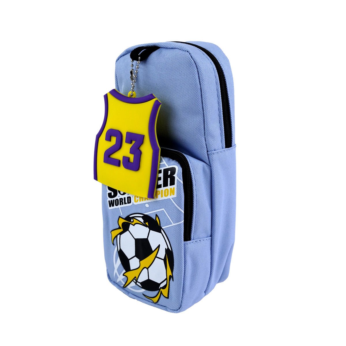 Cartuchera fútbol camiseta con bolsillo, 21 × 9,5 cm