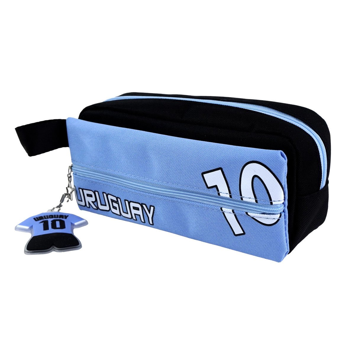 Cartuchera uruguay 2 en 1 camiseta de goma y bister, 21 × 9,5 cm