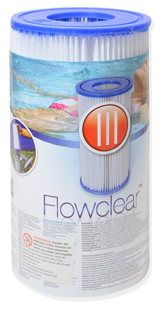 Cartucho iii Bestway para filtro de piscina 10,6 × 20,3