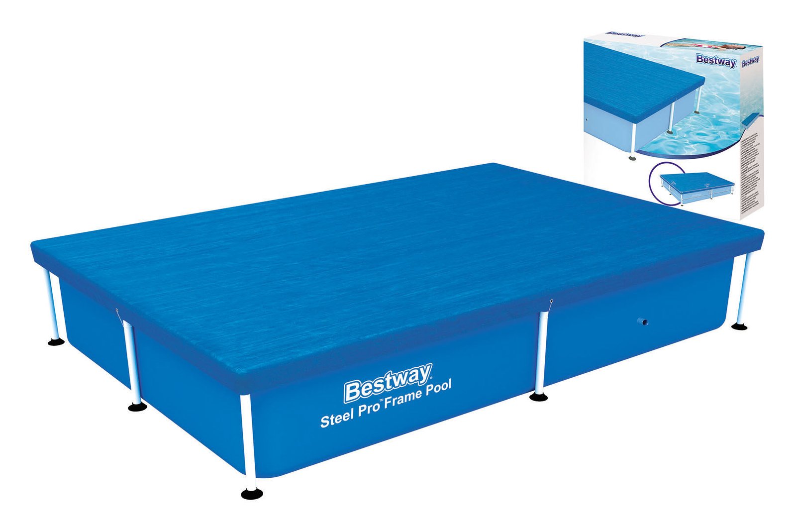 Cubre piscina rectangular Bestway para estructural, 221 × 150 cm