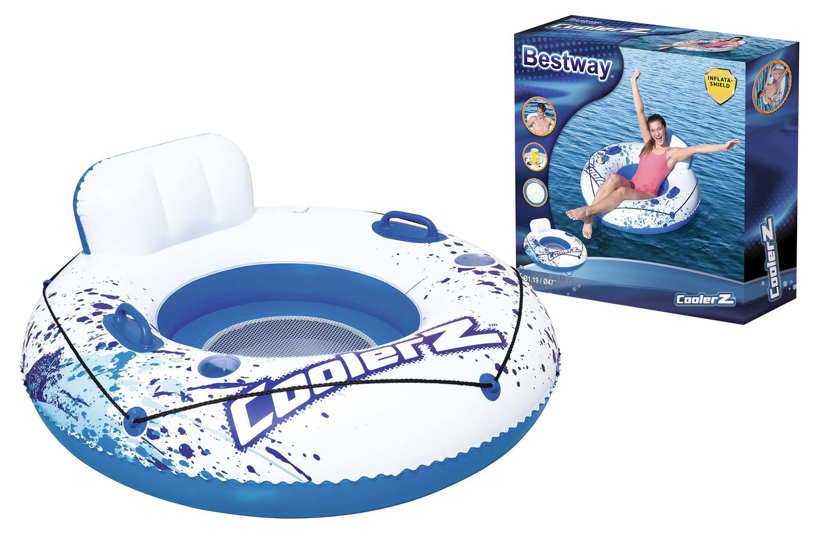 Gomon inflable Bestway con agarre y respaldo luxury, 119 × 45 cm