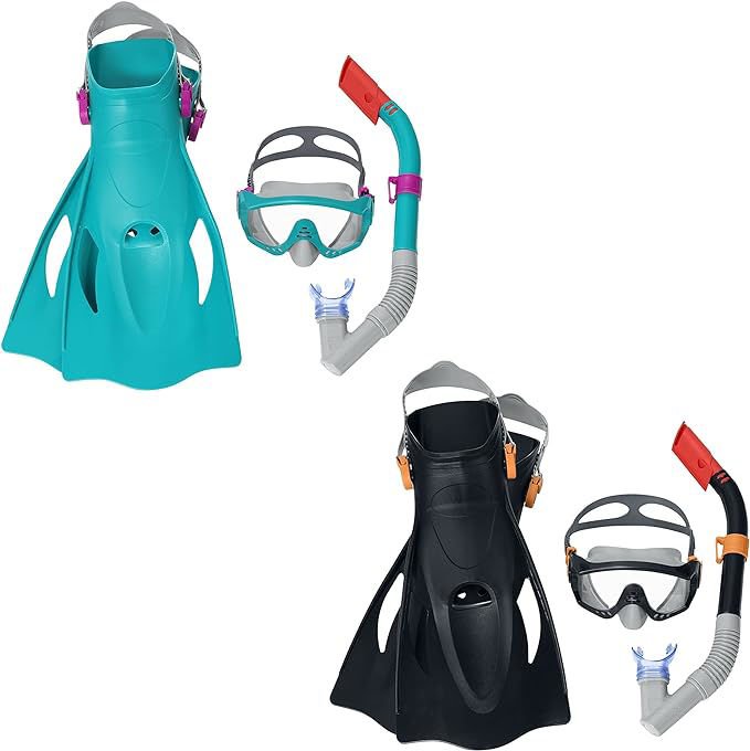 Set Bestway de buceo máscara snorkel y patas de rana spark wave