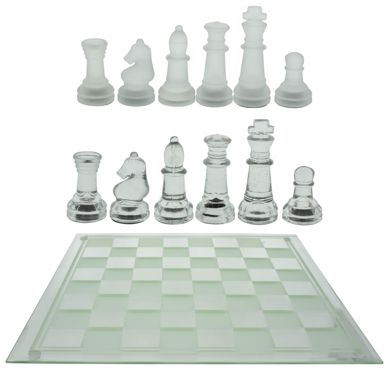 Ajedrez de vidrio grande, 35 × 35 cm, 32 piezas