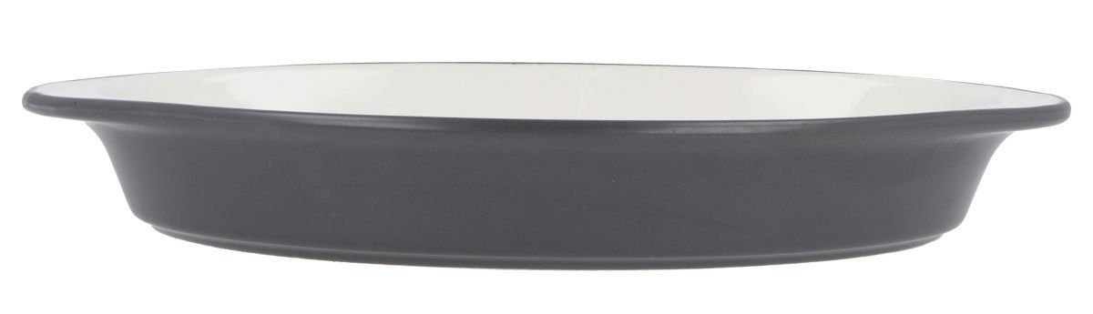 Fuente/asadera de cerámica color/blanca con asas oval, 32 × 18 cm